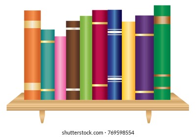 Bookshelf with books