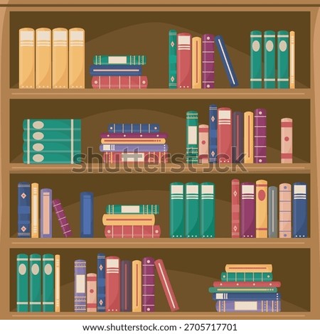 Bookshelf with books. home library. Bookcase .