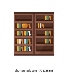 bookshelf with books icon