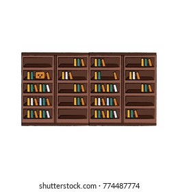 bookshelf with books icon