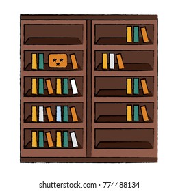 bookshelf with books icon