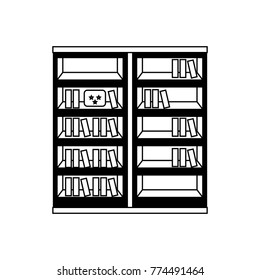 bookshelf with books icon