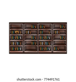 bookshelf with books icon