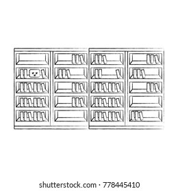 bookshelf with books icon