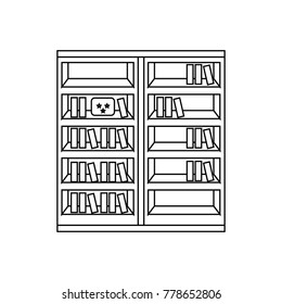bookshelf with books icon