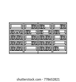 bookshelf with books icon