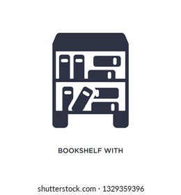 bookshelf with books icon. Simple element illustration from education concept. bookshelf with books editable symbol design on white background. Can be use for web and mobile.