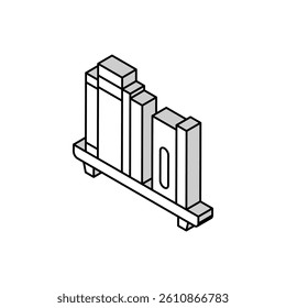 bookshelf with books isometric icon vector. bookshelf with books sign. isolated symbol illustration