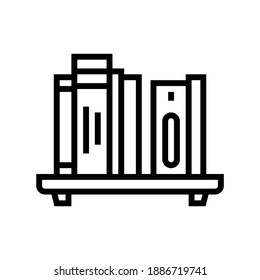bookshelf with books line icon vector. bookshelf with books sign. isolated contour symbol black illustration