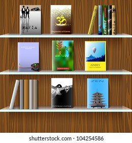 Bookshelf with books. Vector eps10