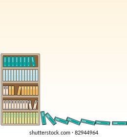Bookshelf with books. Vector illustration.