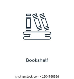 Bookshelf concept line icon. Linear Bookshelf concept outline symbol design. This simple element illustration can be used for web and mobile UI/UX.