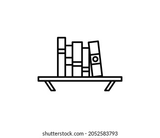 Bookshelf concept line icon. Simple element illustration. Bookshelf concept outline symbol design from Workspace set. Can be used for web and mobile UI UX.