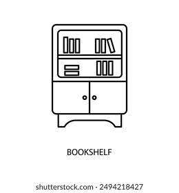 bookshelf concept line icon. Simple element illustration. bookshelf concept outline symbol design.