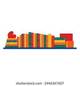 Bookshelf design with various shapes and colorful