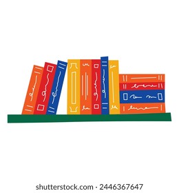 Bookshelf design with various shapes and colorful