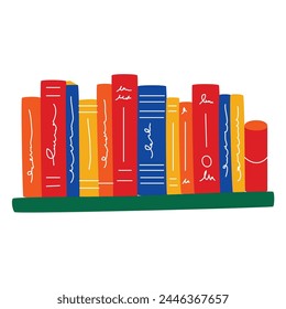 Bookshelf design with various shapes and colorful