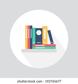 Bookshelf. Flat design. Vector illustration