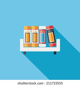 bookshelf flat icon with long shadow,eps10
