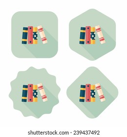 bookshelf flat icon with long shadow,eps10