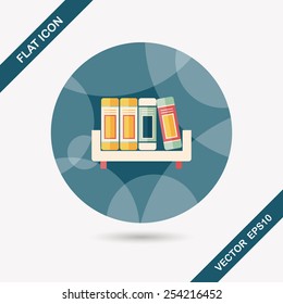 bookshelf flat icon with long shadow,eps10