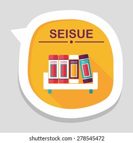 bookshelf flat icon with long shadow,eps10