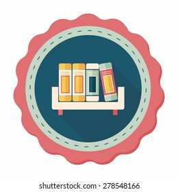 bookshelf flat icon with long shadow,eps10