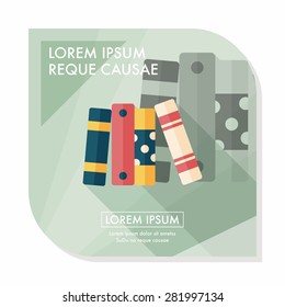 bookshelf flat icon with long shadow,eps10