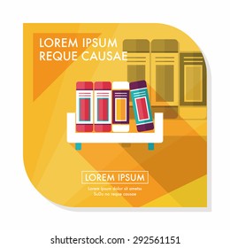 bookshelf flat icon with long shadow,eps10
