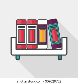 bookshelf flat icon with long shadow,eps10