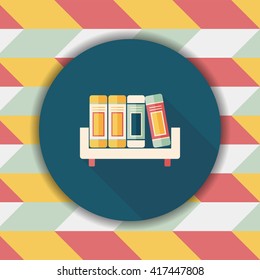 bookshelf flat icon with long shadow,eps10