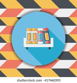 bookshelf flat icon with long shadow,eps10