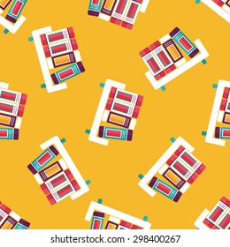 bookshelf flat icon,eps10 seamless pattern background