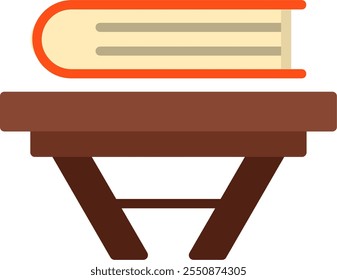 Bookshelf Flat Vector Icon Design