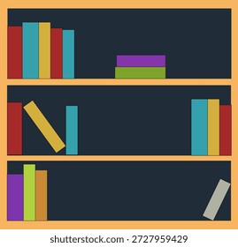 Ilustración vectorial plana de estantería para diseño de interiores