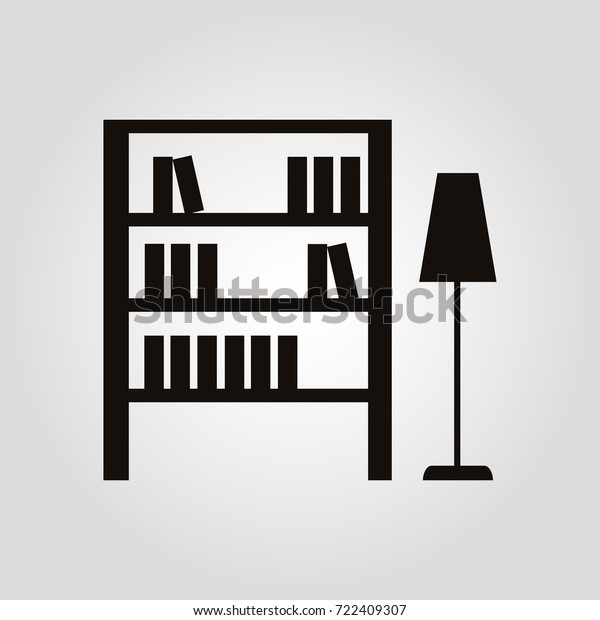 Bookshelf Floor Lamp Isolated Flat Vector Stock Vector Royalty