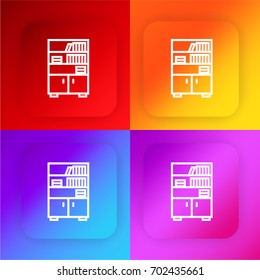 Bookshelf four color gradient app icon set