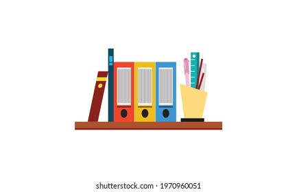 The bookshelf is full of different types of books.