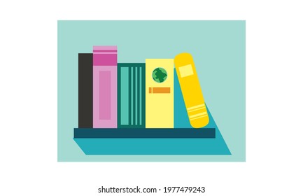 The bookshelf is full of different types of books.