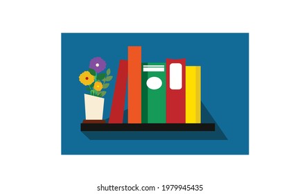 The bookshelf is full of different types of books.