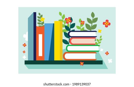The bookshelf is full of different types of books.