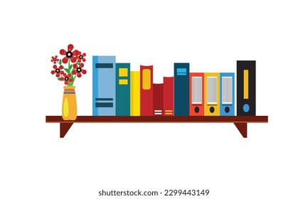 The bookshelf is full of different types of books.