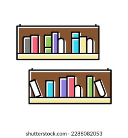 bookshelf furniture color icon vector. bookshelf furniture sign. isolated symbol illustration