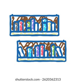 bookshelf furniture doodle icon sketch vector. bookshelf furniture sign. isolated symbol illustration