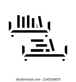 bookshelf furniture glyph icon vector. bookshelf furniture sign. isolated contour symbol black illustration