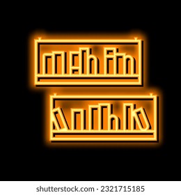 bookshelf furniture neon light sign vector. bookshelf furniture illustration