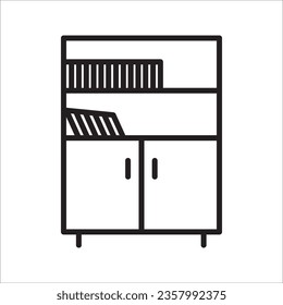 Bookshelf icon background black color isolated. Bookstore icon. Library icon.