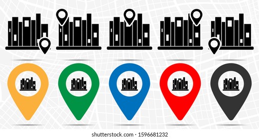 Bookshelf icon bookcase icon in location set. Simple glyph, flat illustration element of education theme icons