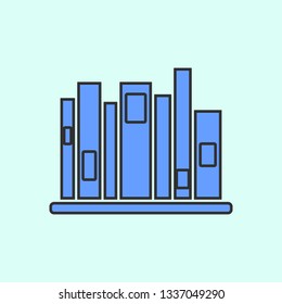 bookshelf icon bookcase mono color icon. Simple color vector of education icons for UI and UX, website or mobile application
