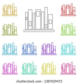 bookshelf icon bookcase multi color icon. Simple thin line, outline vector of Education icons for UI and UX, website or mobile application